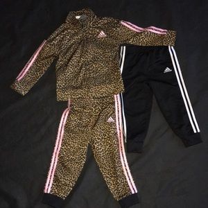 Cheetah Print Adidas 2T Matching Set (w/Extra pair of Adidas Pants)